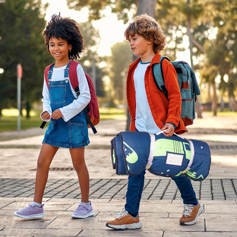 PRIMLECT Thickened Toddler Nap Mat with Removable Pillow and Minky Blanket, Extra Large 55''x35'' Sleeping Bag, Washable, Roll up, Perfect for Daycare, Preschool, Kindergarten, Boys (Excavator) - Image 5